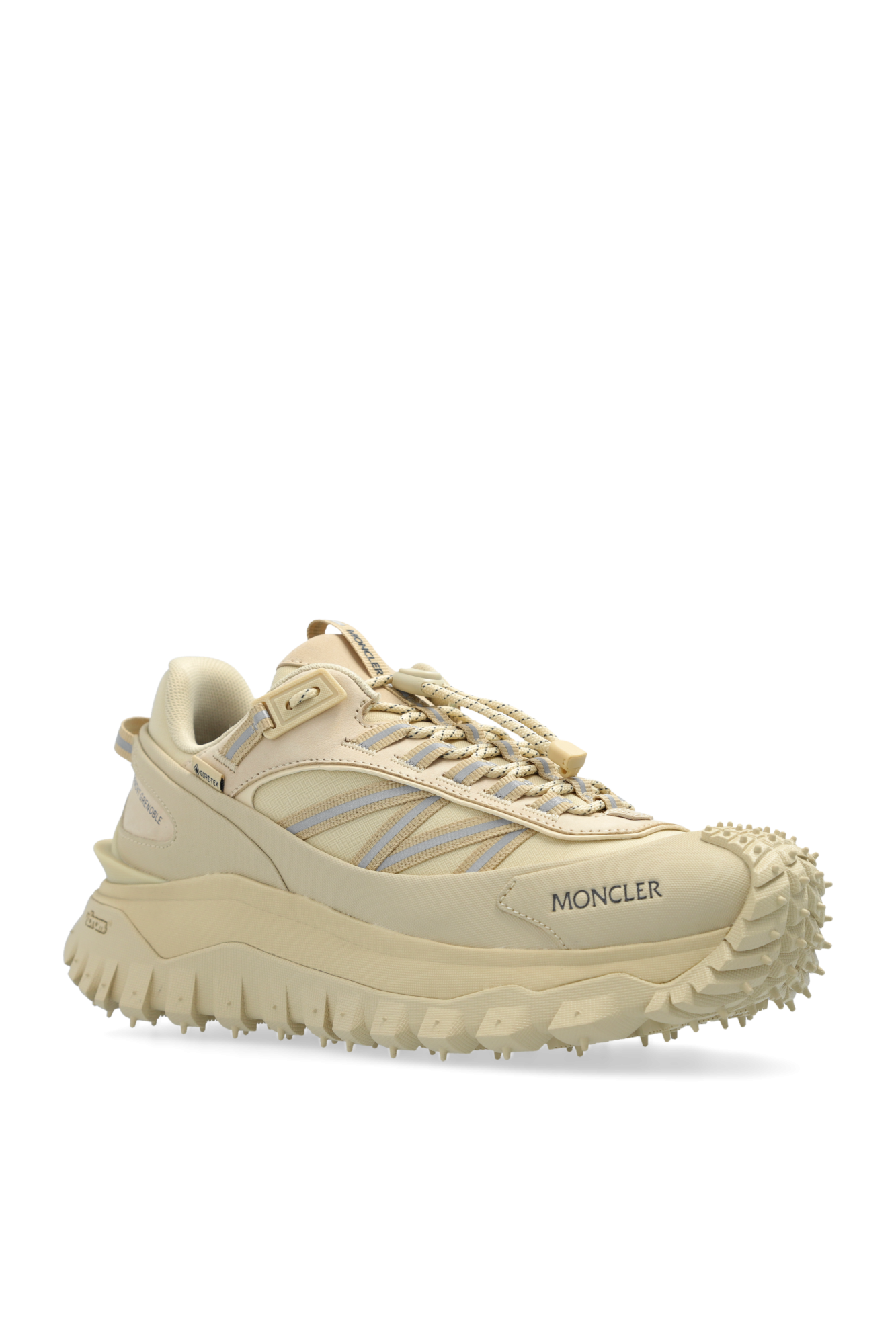 【ベージュ】MONCLER トレイルグリップ GTX レザースニーカー モンクレール「トレイルグリップ」24年秋冬シューズ、ゴアテック
